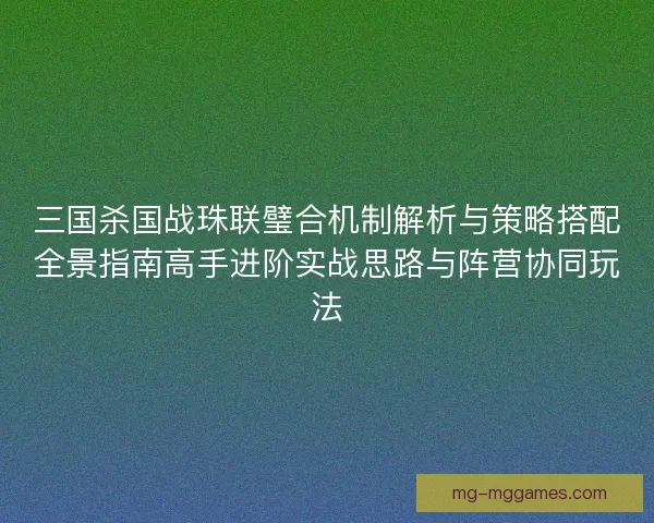 三国杀国战珠联璧合机制解析与策略搭配全景指南高手进阶实战思路与阵营协同玩法