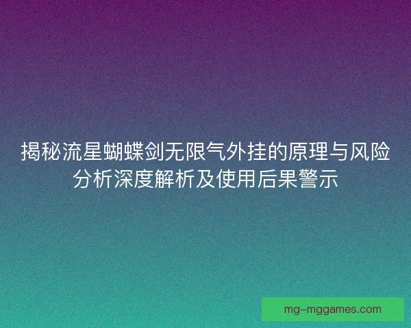 揭秘流星蝴蝶剑无限气外挂的原理与风险分析深度解析及使用后果警示
